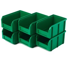 Пластиковый ящик Стелла-техник V-2-К6-зеленый , 234х149х120мм, комплект 6 штук