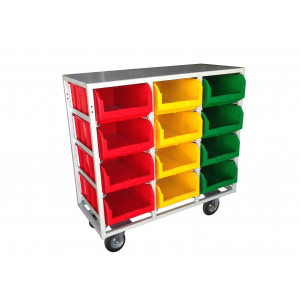 Стеллаж с направляющими Стелла-техник V4-12-160-К мобильный, односторонний, 12 ячеек, грузоподъемность до 300кг