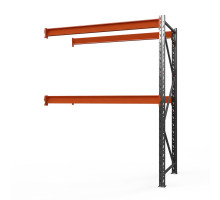 Секция приставная стеллажа металлического Оптима, 2000x1250x785 мм. Ярусы: 2 шт. без настила