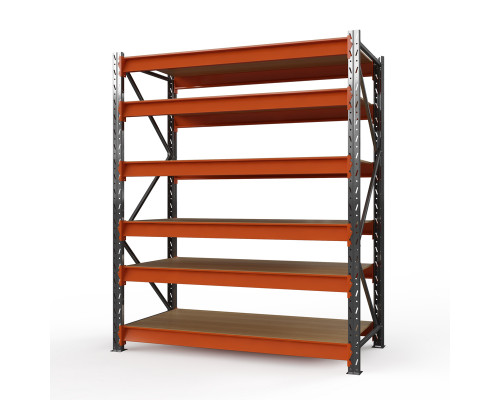 Стеллаж металлический Оптима, 3500x1250x785 мм. Ярусы: 6 шт. фанера