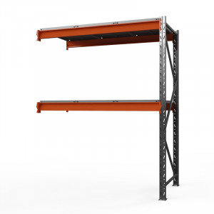 Секция приставная стеллажа металлического Оптима, 2000x1530x785 мм. Ярусы: 2 шт. метал.