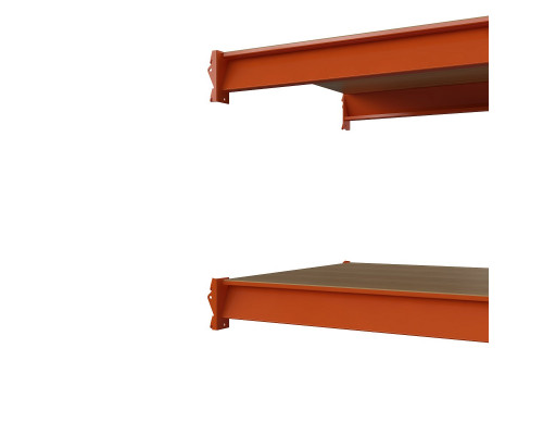 Секция приставная стеллажа металлического Оптима, 3500x1530x785 мм. Ярусы: 6 шт. фанера