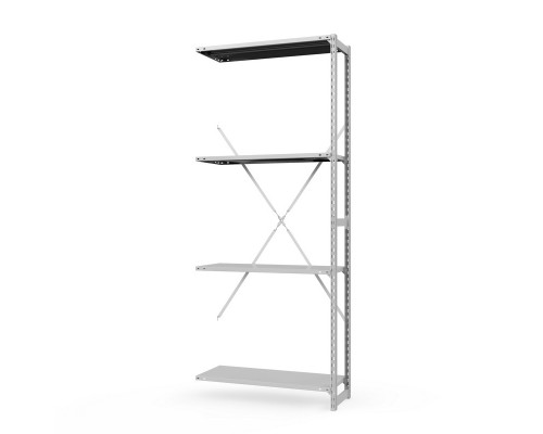 Секция приставная стеллажа металлического ТСУ Универсал, 2000x760x600 мм. Полки: метал. 4 шт.