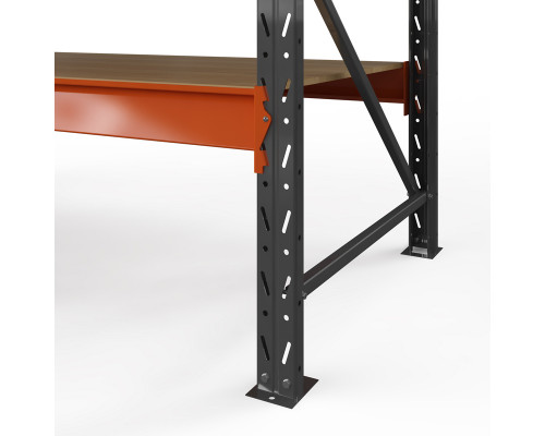 Стеллаж металлический Оптима, 2500x1530x785 мм. Ярусы: 4 шт. фанера