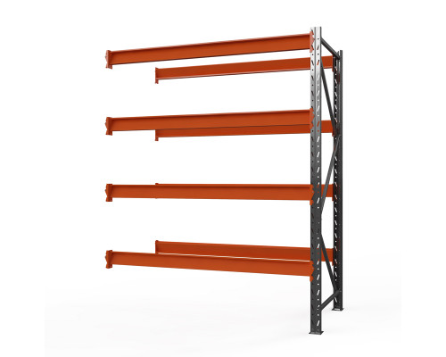 Секция приставная стеллажа металлического Оптима, 3000x1530x785 мм. Ярусы: 5 шт. без настила