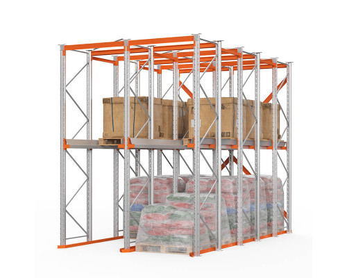 Стеллаж набивной паллетный (4000х3060х5000 мм), 2 линии, 2 яруса