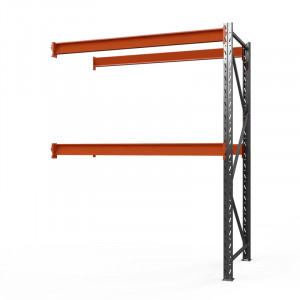 Секция приставная стеллажа металлического Оптима, 2000x2500x600 мм. Ярусы: 2 шт. без настила