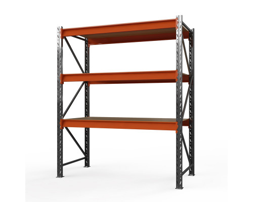 Стеллаж металлический Оптима, 2500x1250x785 мм. Ярусы: 3 шт. фанера
