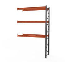 Секция приставная стеллажа металлического паллетного (4500х1800х1100 мм), 3 яруса