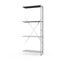 Секция приставная стеллажа металлического ТСУ Универсал, 2000x1060x600 мм. Полки: метал. перф.  4 шт.